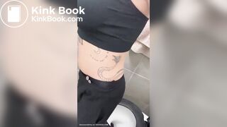 Sexy girl shits in the toilet