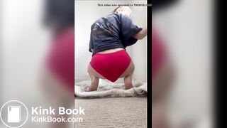 Pantypoop - Filling red panties
