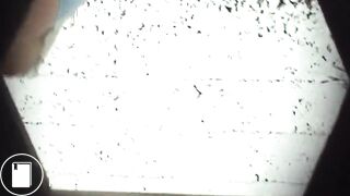 girls pee and shit in wooden toilet 2