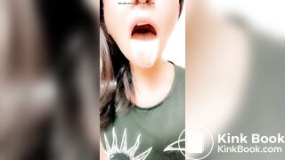 Tasting her butt plug