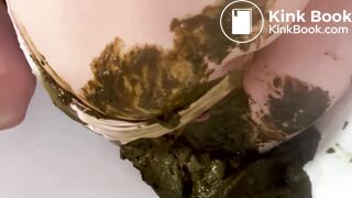 Pink panties overflowing with poop