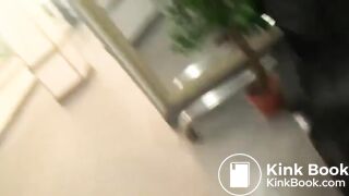 Sexy girl pooping and eating scat public bath