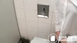 Sexy girl pooping and eating scat public bath