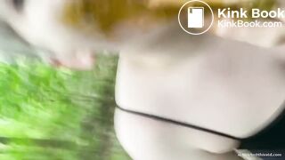 New blonde slut smears and swallows my shit