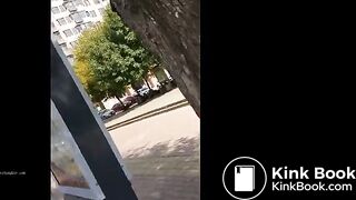 Asian restroom under stall spy