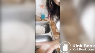 Cute pig girl horny eating shit part1