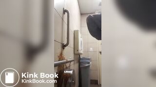 Girl squirts diarrhea on the wall