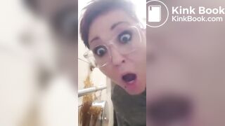 Girl squirts diarrhea on the wall