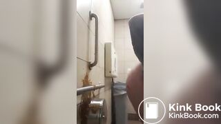 Girl squirts diarrhea on the wall