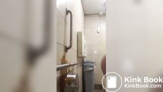 Girl squirts diarrhea on the wall