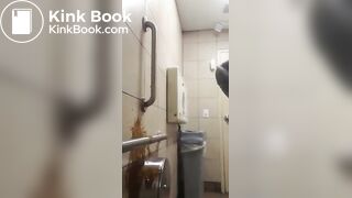 Girl squirts diarrhea on the wall