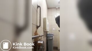 Girl squirts diarrhea on the wall