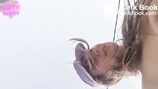 Girl big pooping in camping