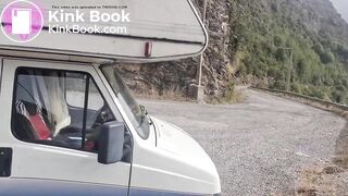 Girl big pooping in camping