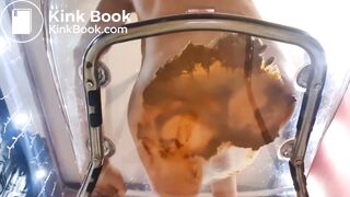 Stunning goddess crap a transparent chair