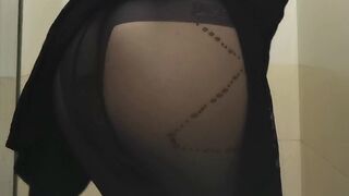 Girl almost made it to the toilet but pantypoop