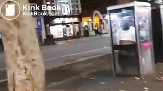 Ebony girl shit in phone box