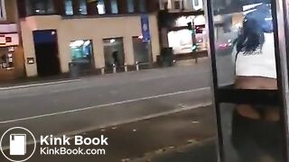 Ebony girl shit in phone box