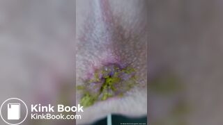 Close Up Teen Shits While Dripping Slimy Wet Cum