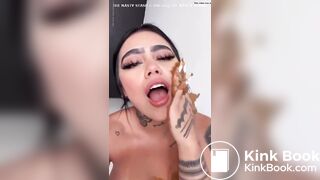 STUNNING Latina Smears Her Shit, Tastes It, and Pukes