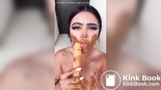 STUNNING Latina Smears Her Shit, Tastes It, and Pukes