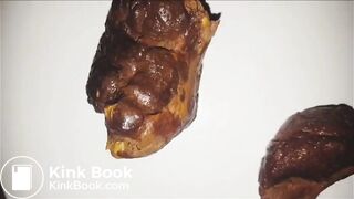 Pooping - Thick log rips girl's ass