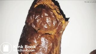 Pooping - Thick log rips girl's ass