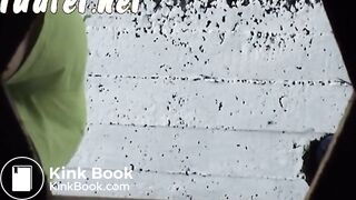 girls pee and shit in wooden toilet 1