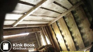 girls pee and shit in wooden street toilet