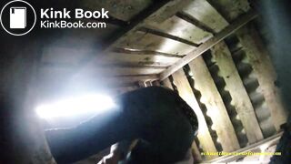 girls pee and shit in wooden street toilet