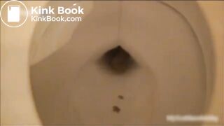 cute blonde close up big toilet shit