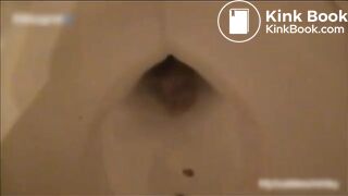 cute blonde close up big toilet shit