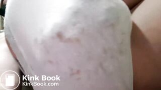 Big poop bulge in plain white panties