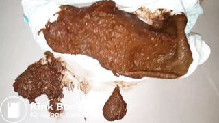 Big poop bulge in plain white panties