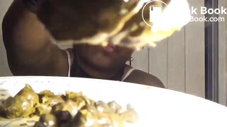 Ebony shitting on the plate for you to eat PT 2