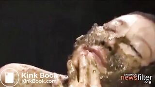 Japanese smeared cutie masturbating and puking