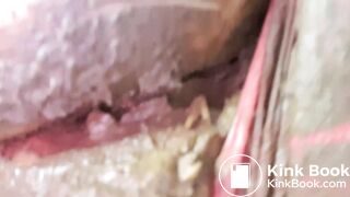 Big poop in red tights