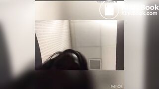 Poo glam baby shits in public bathroom