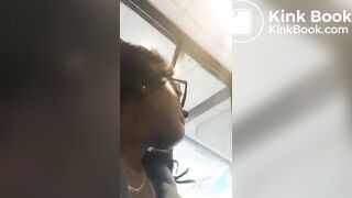 Big black ass diarrhea in public bathroom