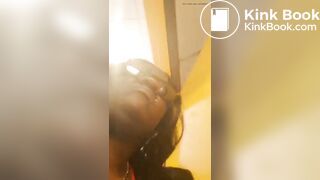 Big black ass diarrhea in public bathroom