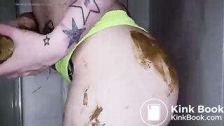 Dirty Betty shot smear in green panties