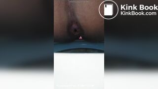 Pushing out a huge log!