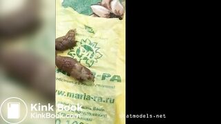 Russian girl poops..