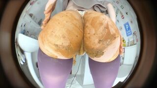 Hot Betty in white panties smearing shit on Ass