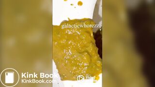 Girl has explosive diarrhea with huge mess on toilet