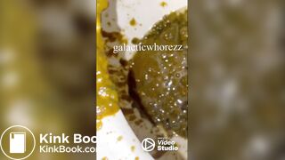 Girl has explosive diarrhea with huge mess on toilet