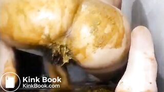 Nasty girl uses massive dildo