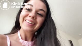 Cute Brunette Teen Shits, Sniffs It, Plays With Pussy