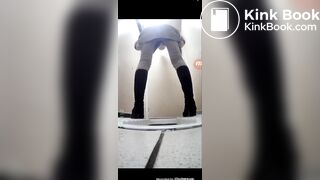 Russian girl poops and grunts