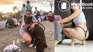 Latina shits on the floor like a dog